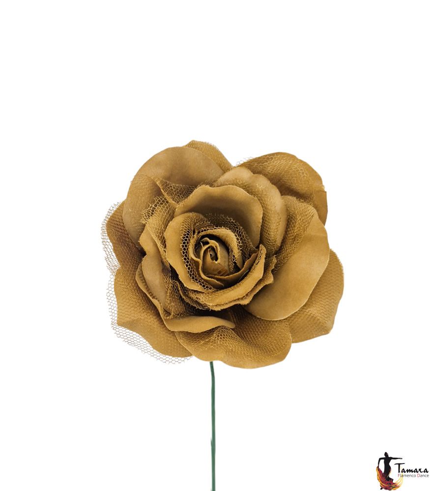 Flor flamenca con Tul - 14 cm Negro