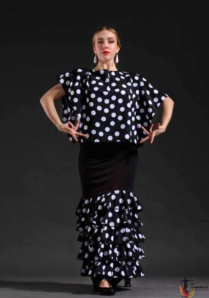 Falda flamenco Zagala - Punto elástico y crep