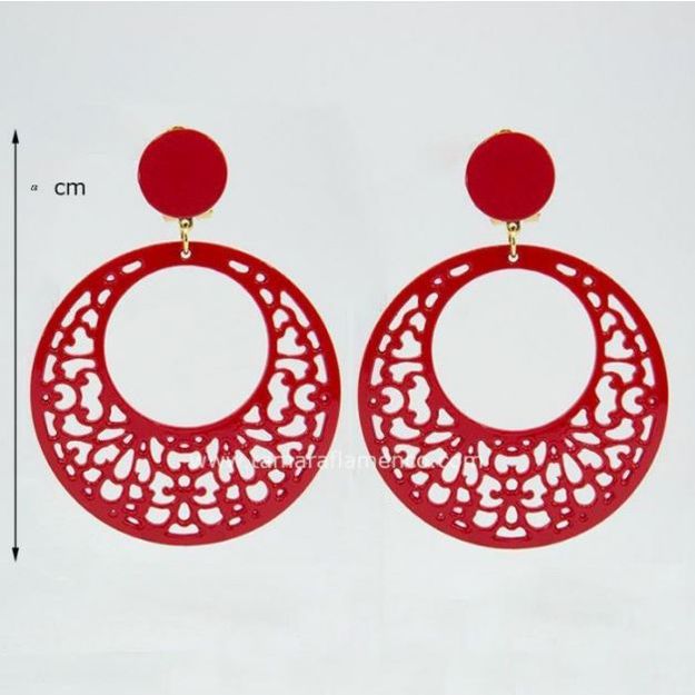 Pendientes 10cm Acetato Rojo