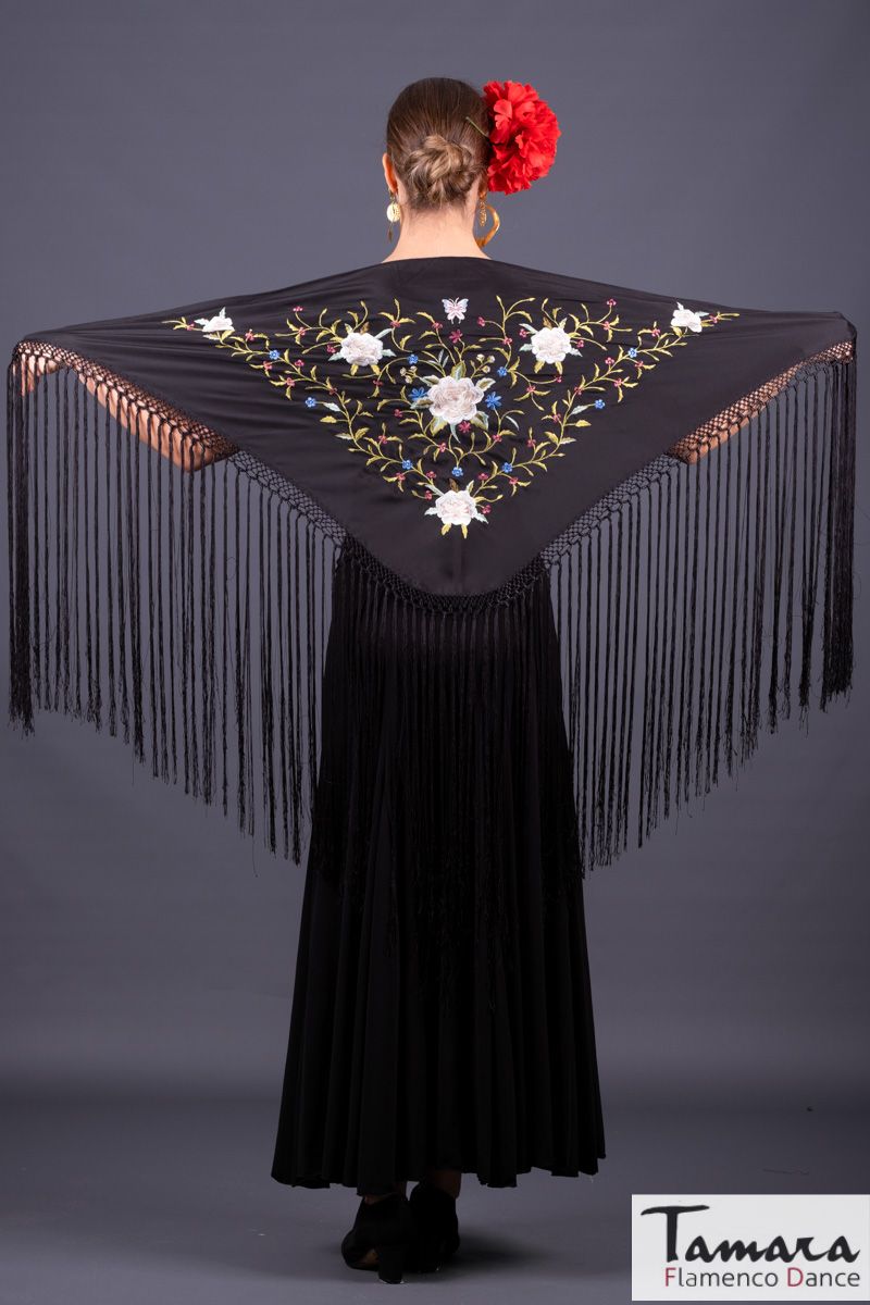 Mantoncillo Florencia - Bordado tonos Tierra Negro