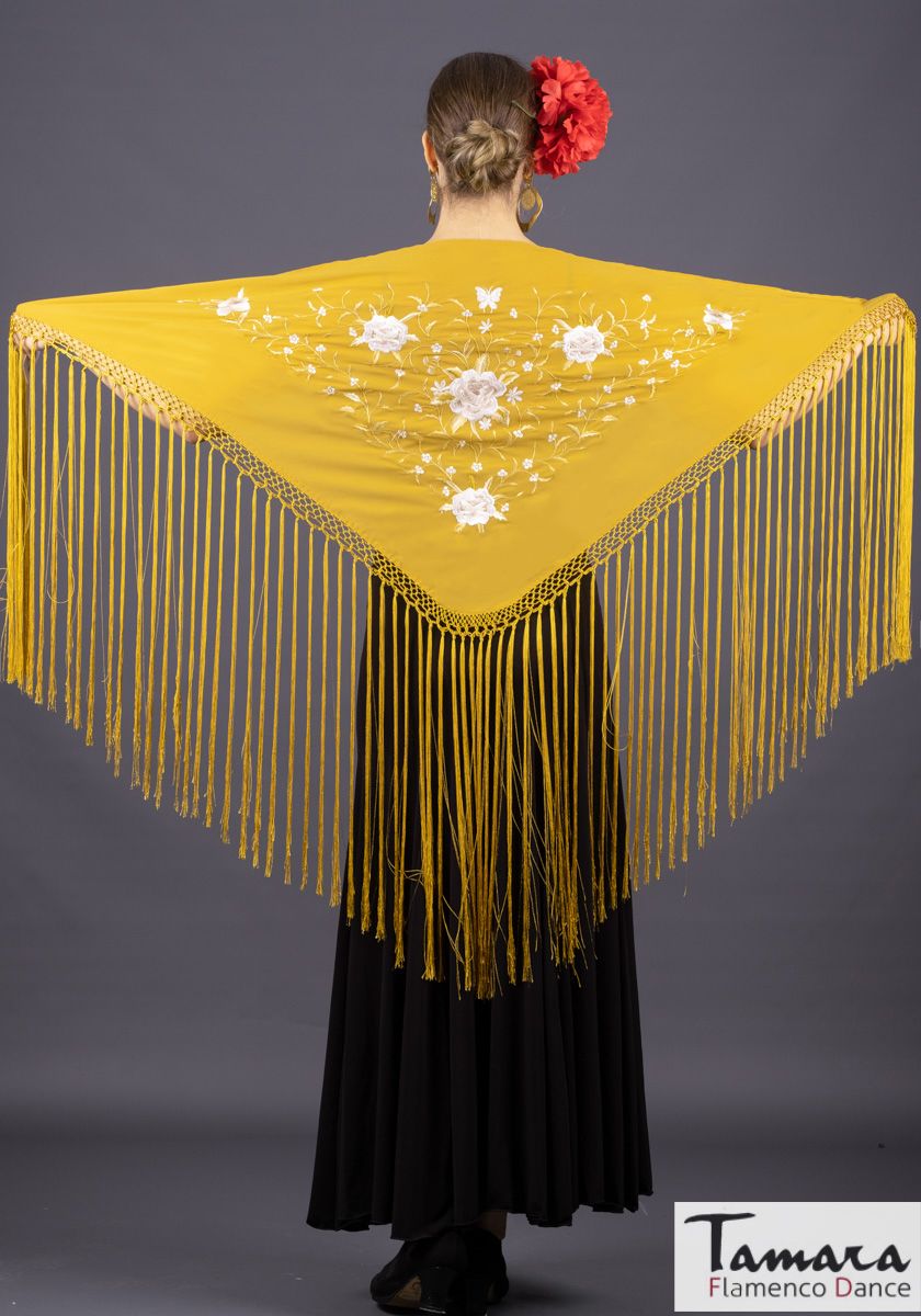 Mantoncillo Florencia - Bordado Tierra y oro Mostaza