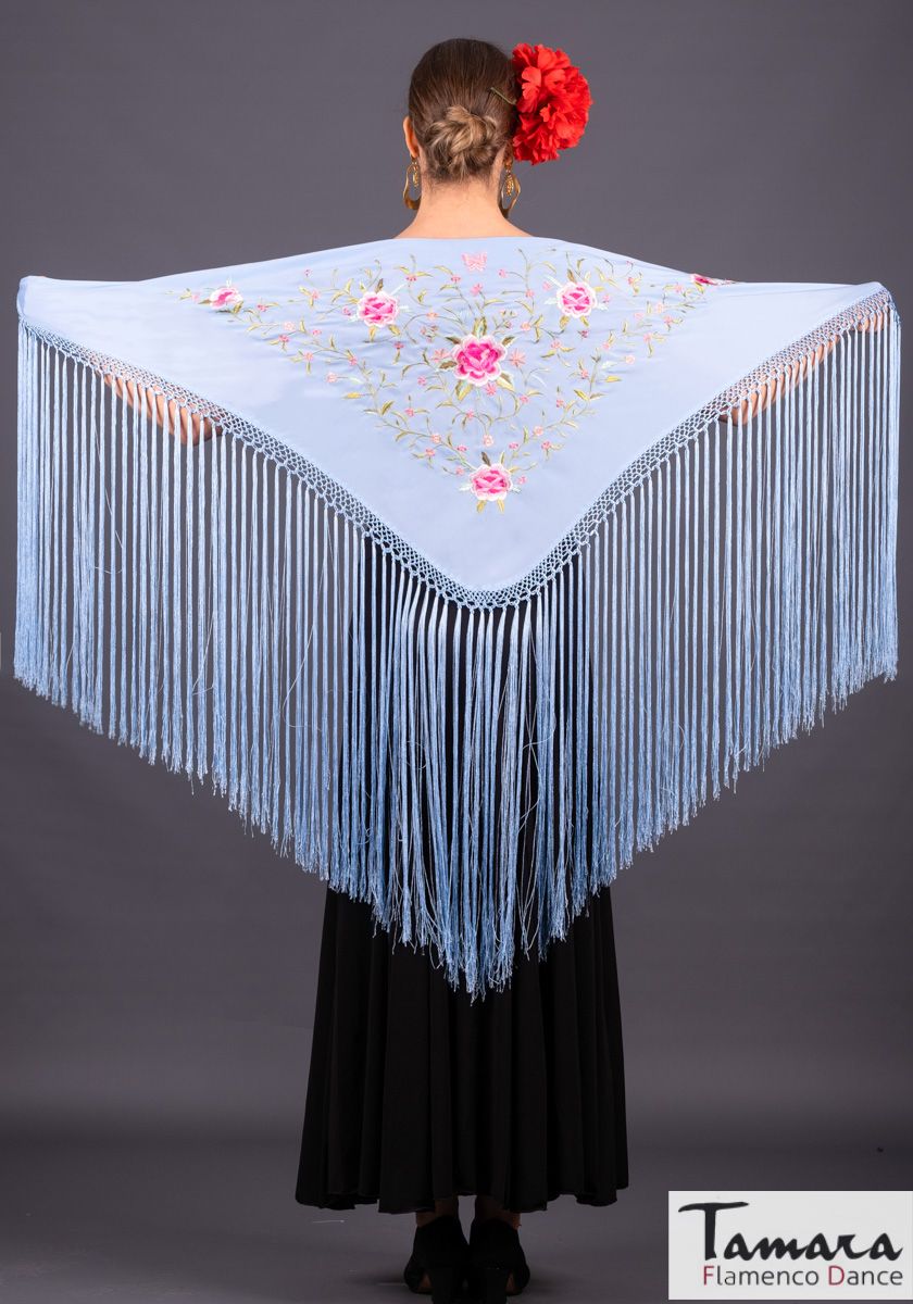 Mantoncillo Florencia - Bordado Rosa-Fuxia Negro