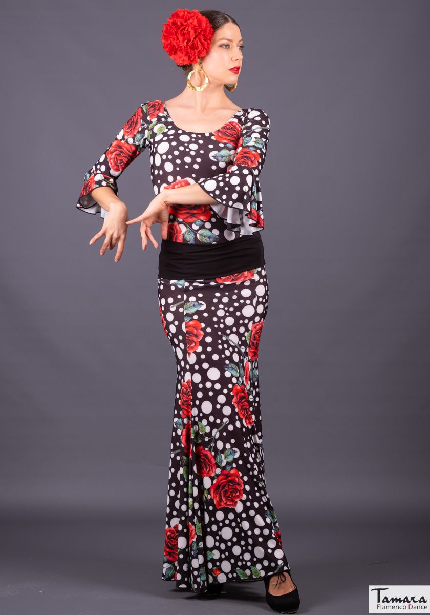 Falda flamenco Cante - Punto Elastico Rosa Lunar Grande