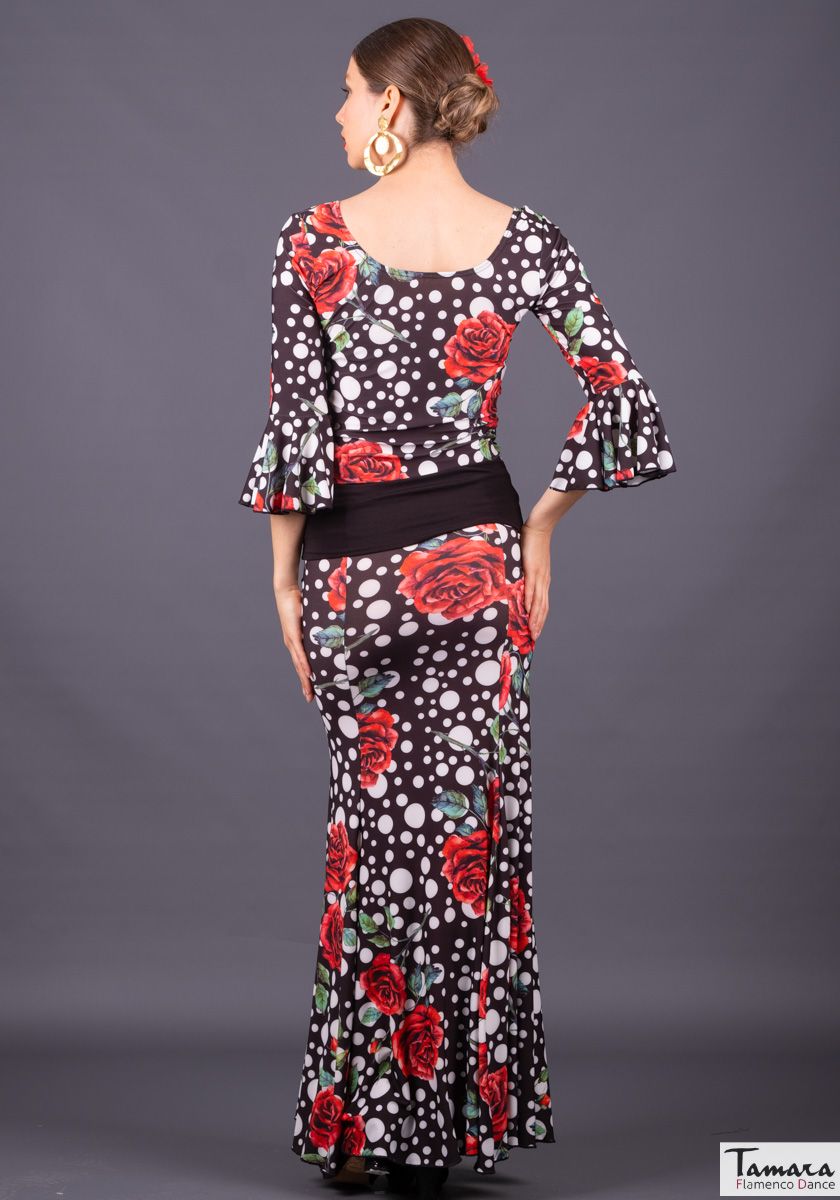 Falda flamenco Cante - Punto Elastico Rosa Lunar Grande