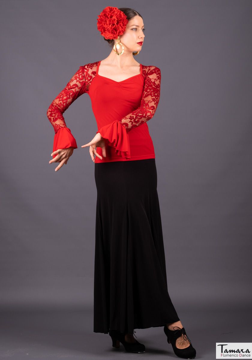 Camiseta Málaga - Punto elástico liso y encaje