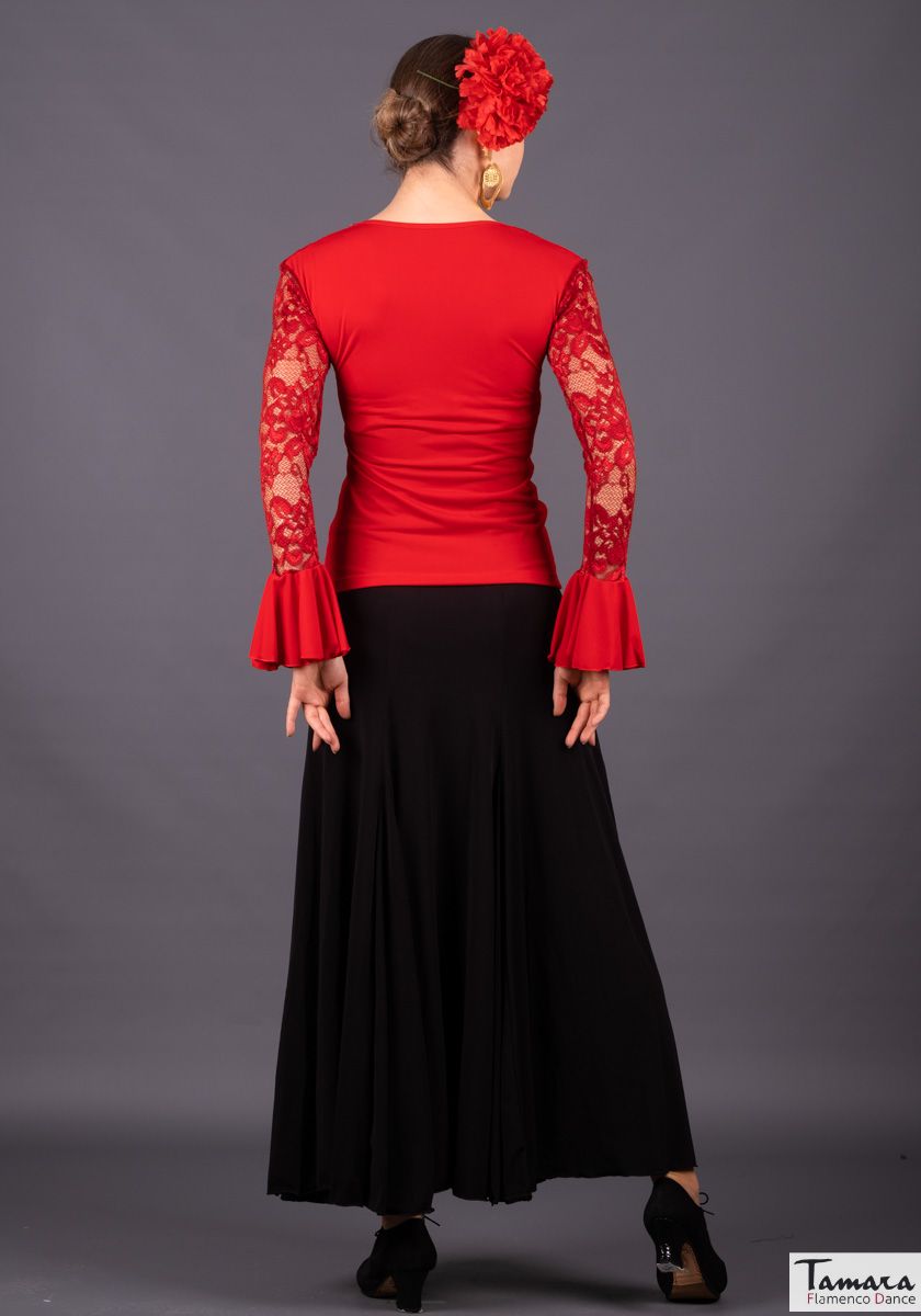 Camiseta Málaga - Punto elástico liso y encaje