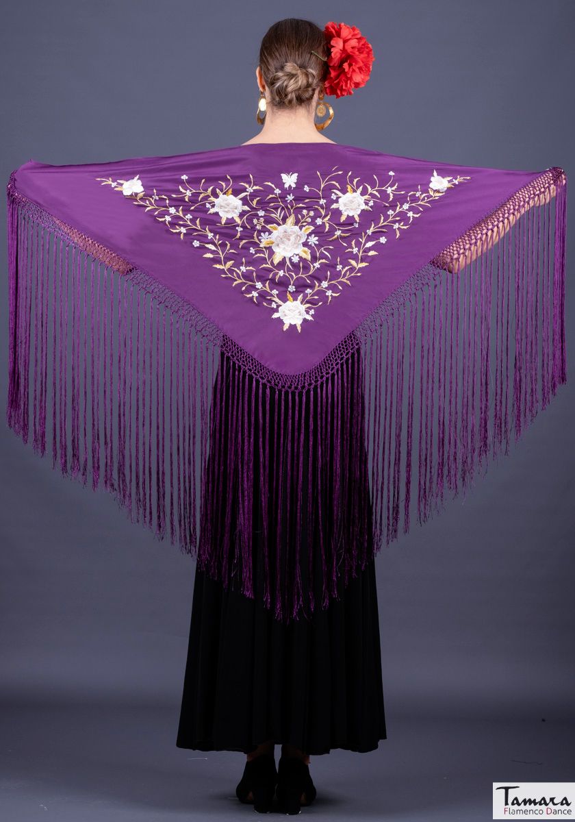 Mantoncillo Florencia - Bordado Tierra y oro Morado