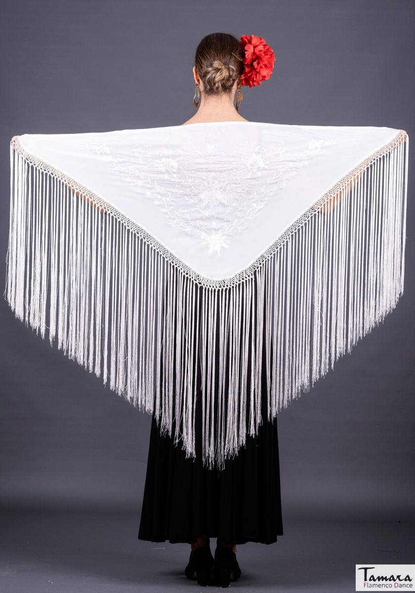 Mantoncillo Florencia - Bordado Blanco Blanco