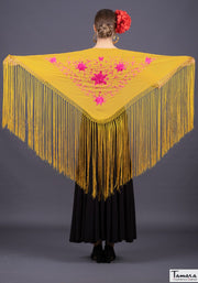 Mantoncillo Florencia - Bordado Fuxia Negro