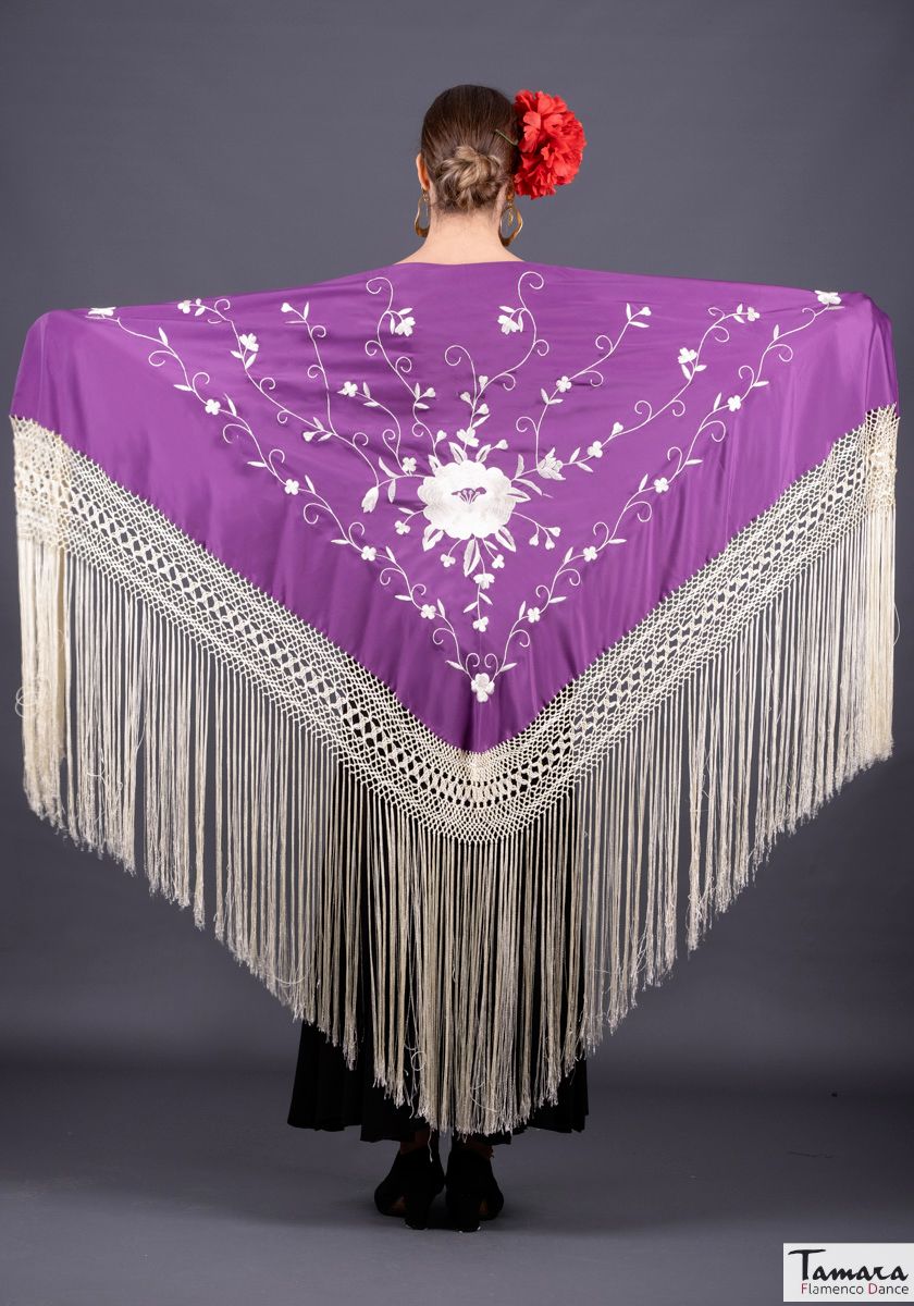 Manton Roma Fleco Marfil - Bordado Marfil