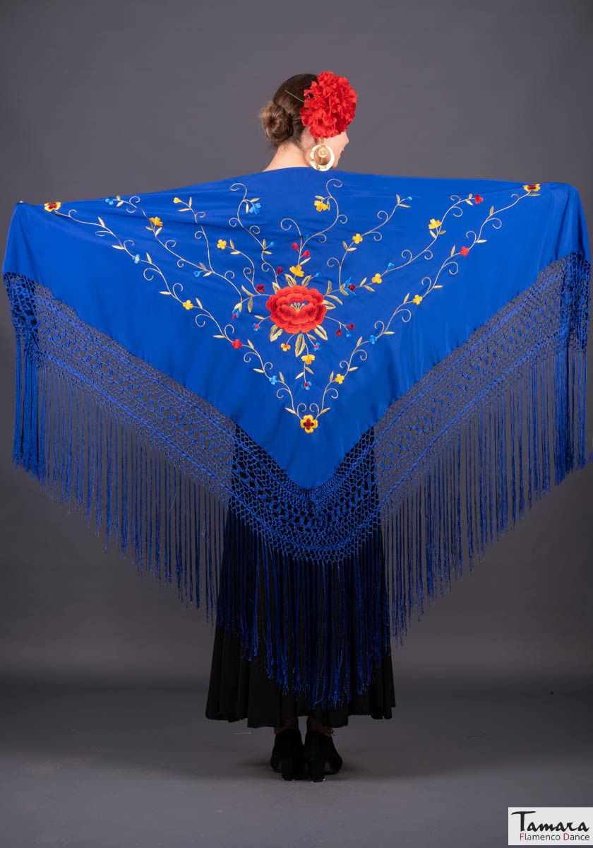 Manton Roma - Bordado multicolor rojo Azulina