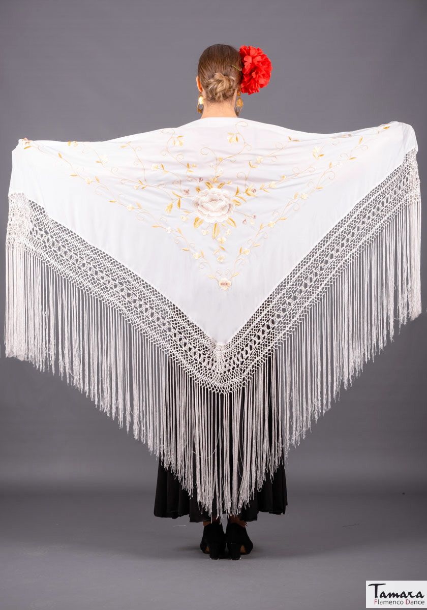 Manton Roma - Bordado Tierra y oro Marfil