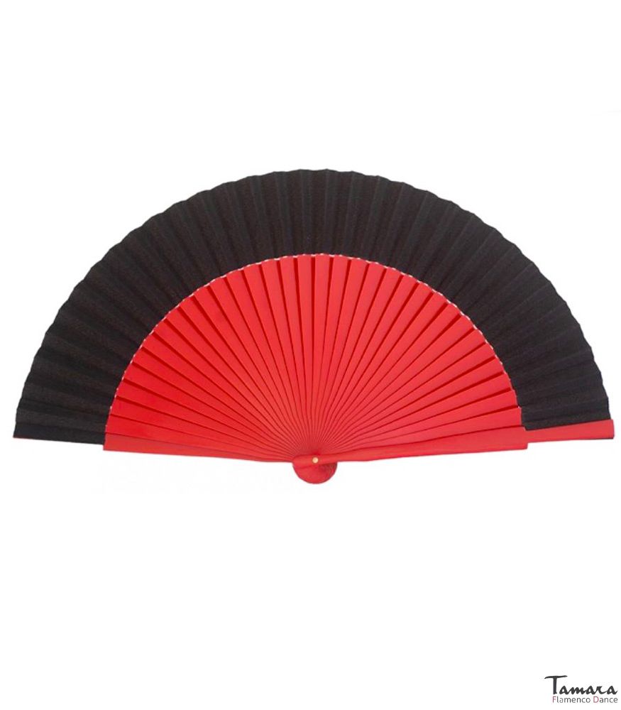Abanico pequeño flamenco - 23 cm Bicolor Rojo
