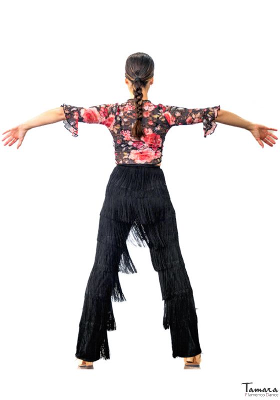 Pantalon flamenco con flecos - Punto elastico