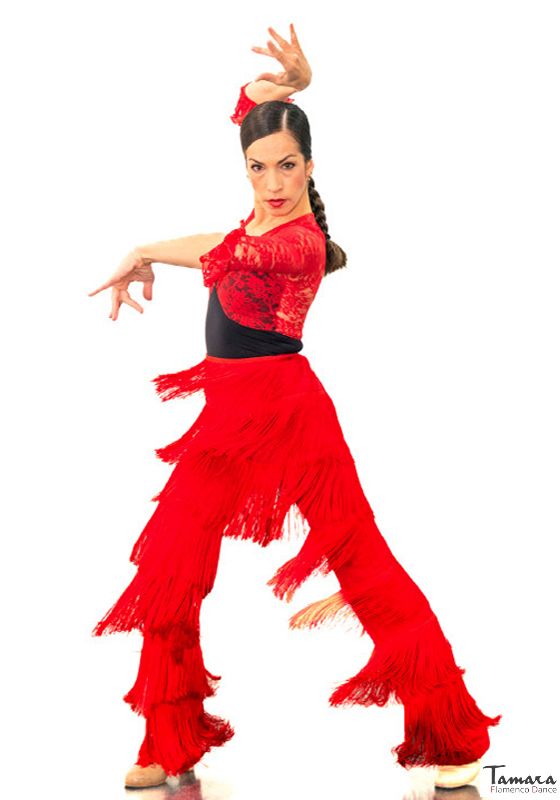 Pantalon flamenco con flecos - Punto elastico