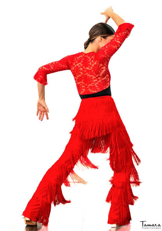 Pantalon flamenco con flecos - Punto elastico