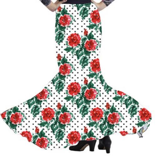 Cante - Punto Elastico (En stock) Blanco lunar negro rosas XL