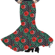 Cante - Punto Elastico (En stock) Negro lunar blanco rosas XL