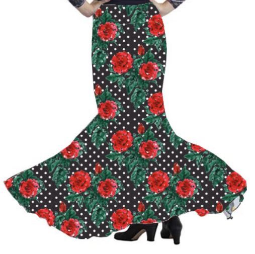 Cante - Punto Elastico (En stock) Negro lunar blanco rosas XL