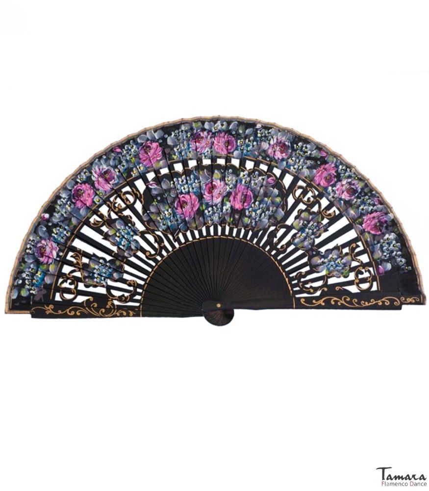 Abanico español pintado (23 cm) - Floral