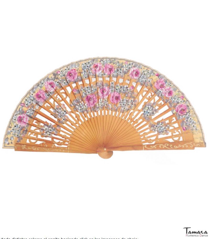 Abanico español pintado (23 cm) - Floral