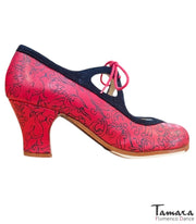 Zapatos de flamenco Candor negro-rojo Carrete 6cm