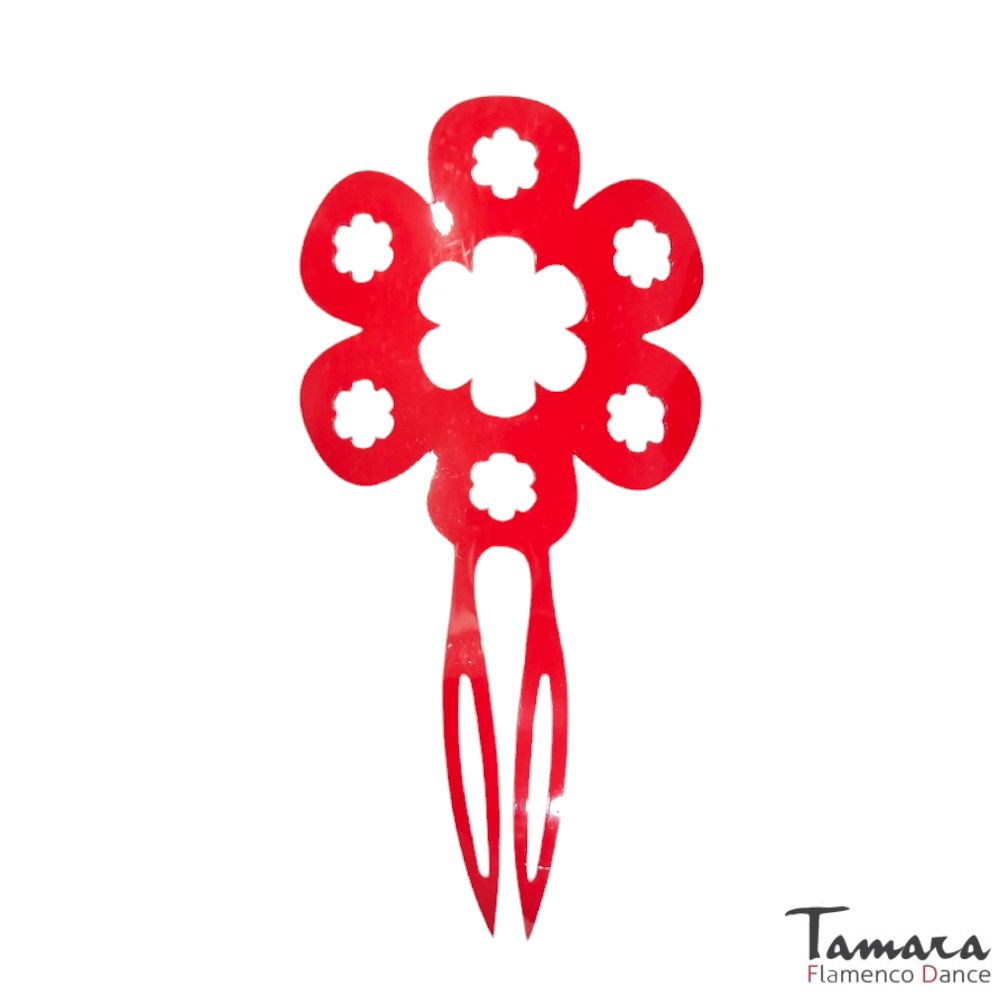 Peina Floral - Acetato 14 cm Rojo