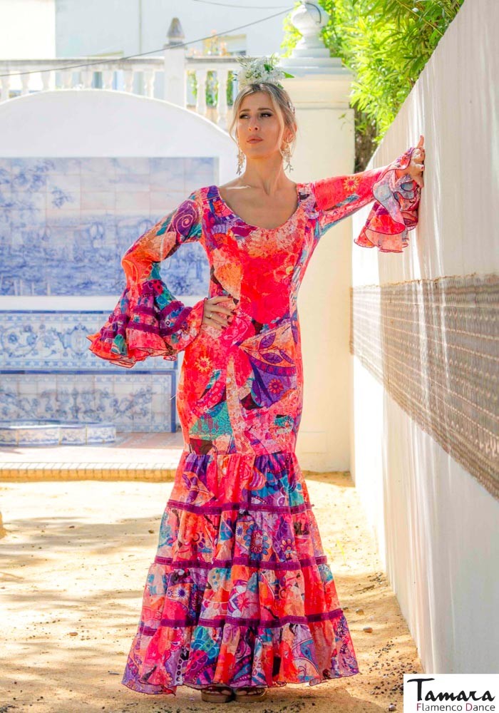Traje de flamenca Garlochi estampado multicolor