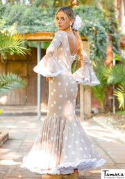 Traje de flamenca Petunia Camel con lunares