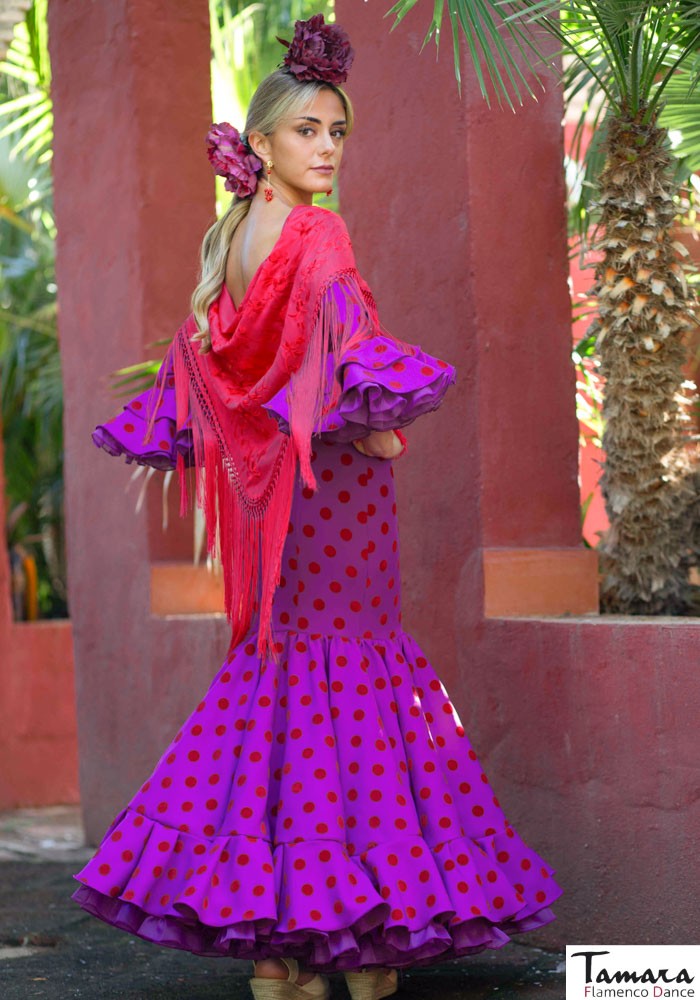 Traje de flamenca Macarena Bougambilla lunares