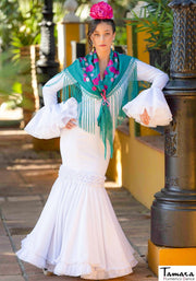 Traje de flamenca Iris Blanco