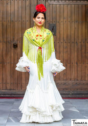 Traje de flamenca Triana blanco