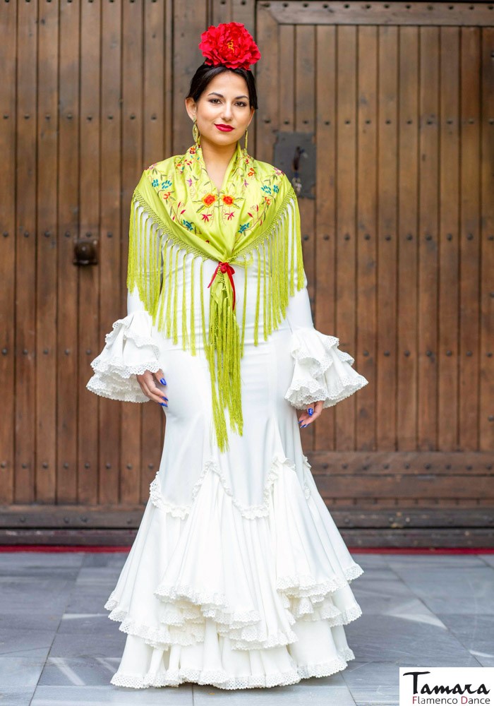 Traje de flamenca Triana blanco
