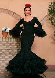 Traje de flamenca Verso Negro lunares