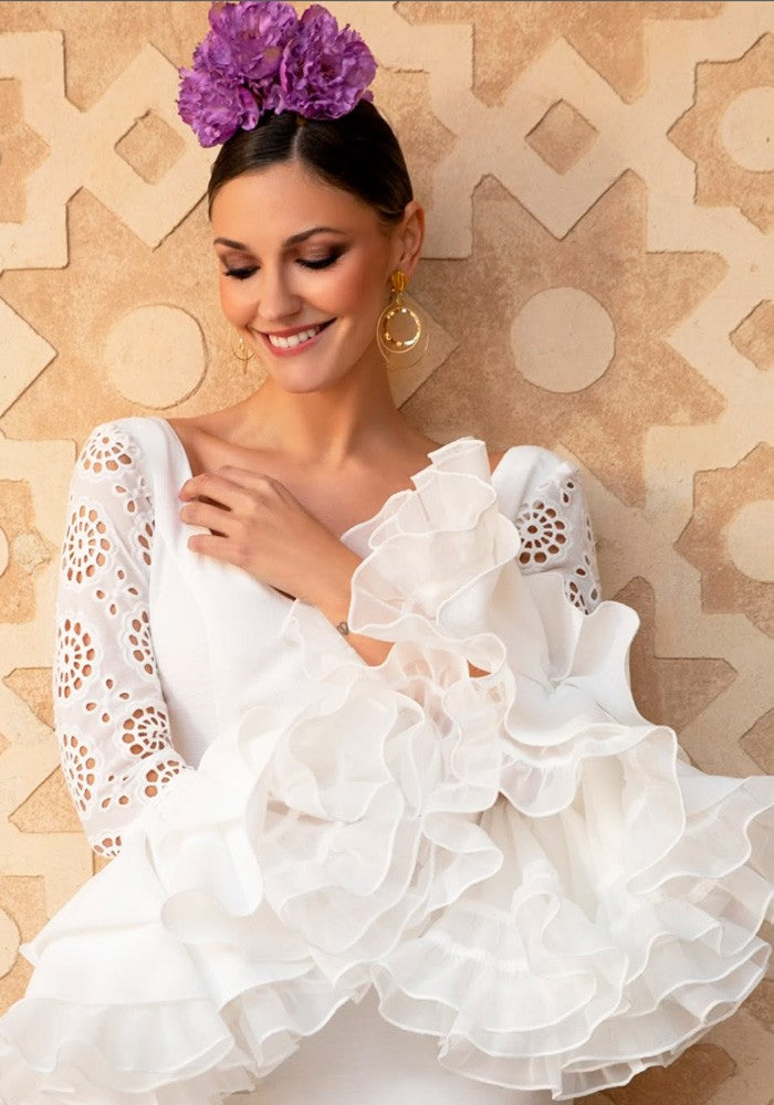 Traje de flamenca Divina Marfil
