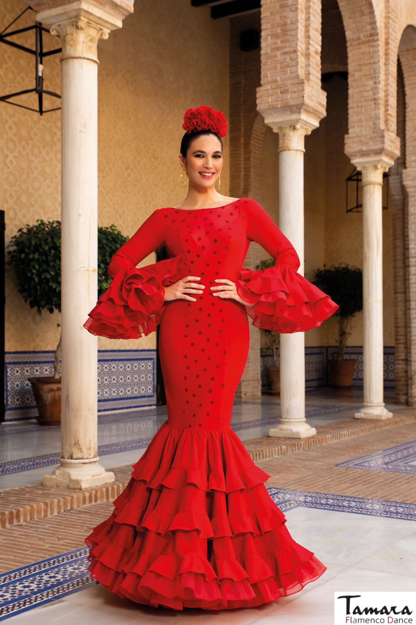 Traje de flamenca Soledad Rojo