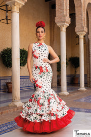 Traje de flamenca Malaga estampado lunares y flores