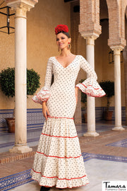 Traje de flamenca Doñana Beig lunar negro