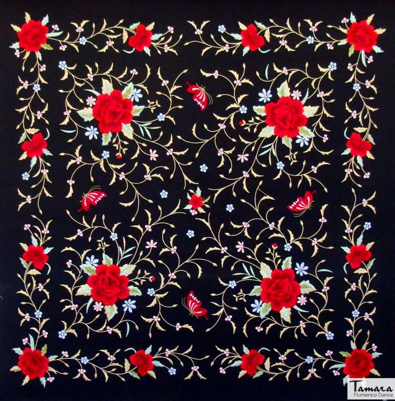 Manton de Manila Primaveral - Bordado Multicolor