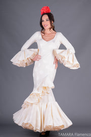 Traje de flamenca Bahia Marfil lunares