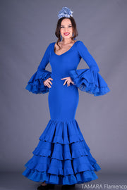 Traje de flamenca Soledad Azulina