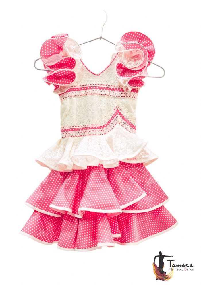 Traje de flamenca niña Clavellina Talla 02