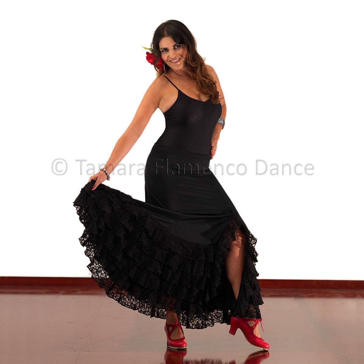Aires con Fajin - Punto elástico y encaje XL Negro