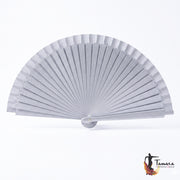 Abanico flamenco pequeño (23 cm) Metalizado Plateado