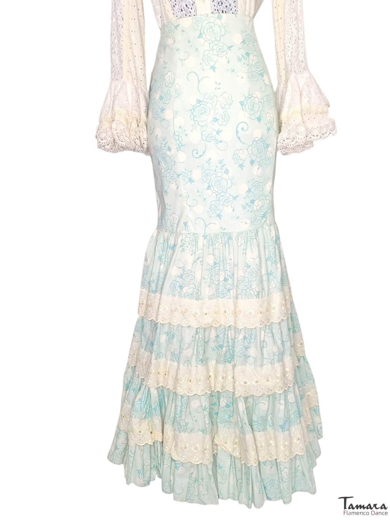 Falda andaluza flamenca Albahaca Talla 40