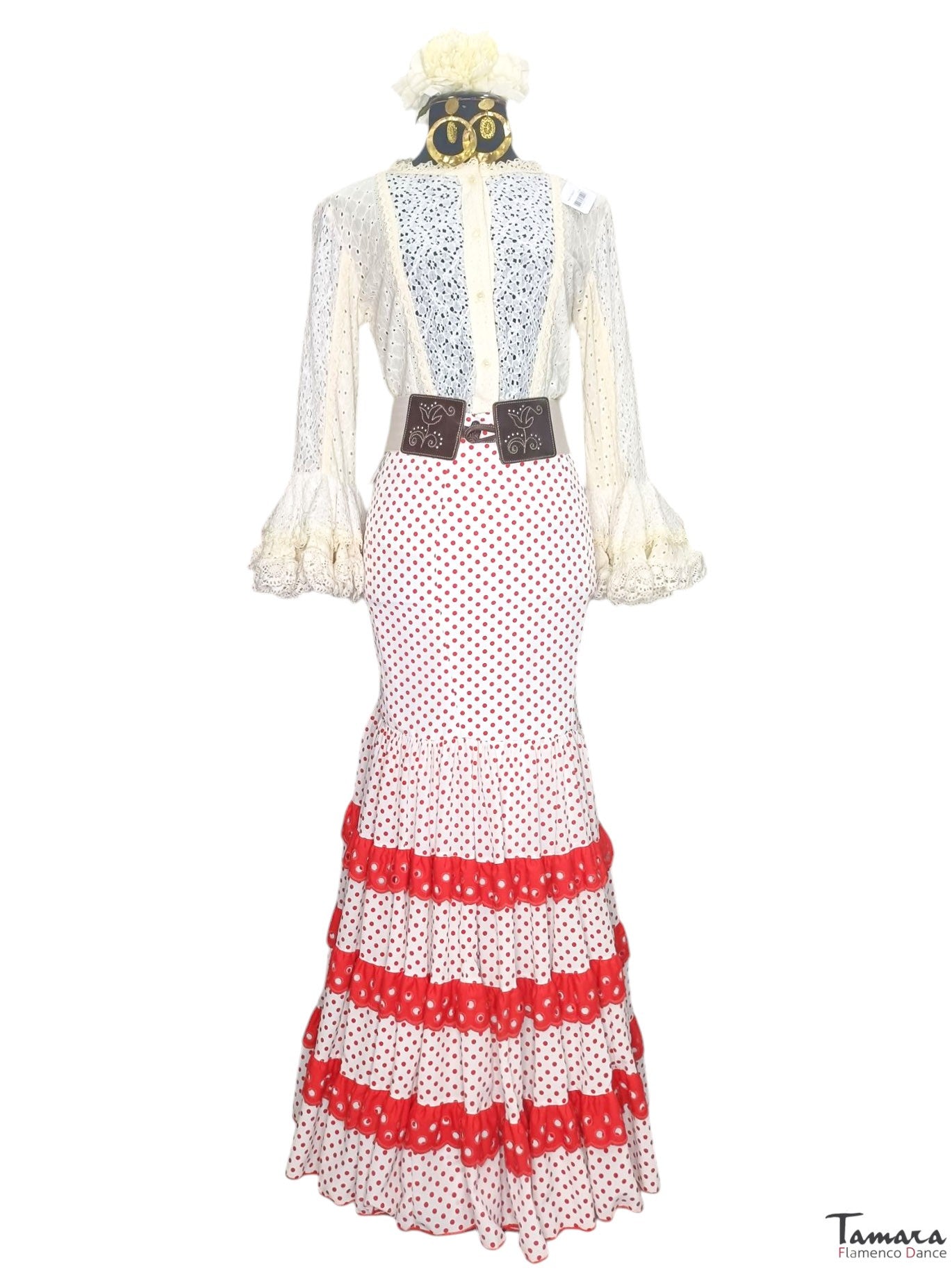 Falda andaluza flamenca Albahaca Talla 34