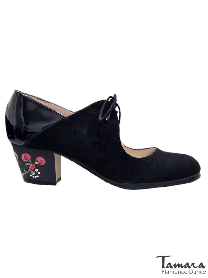 Zapatos de flamenco Arty Negro Cubano 5 cm Casilda Rojo y negro