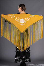 Mantoncillo Toscana - Bordado tonos tierra y oro