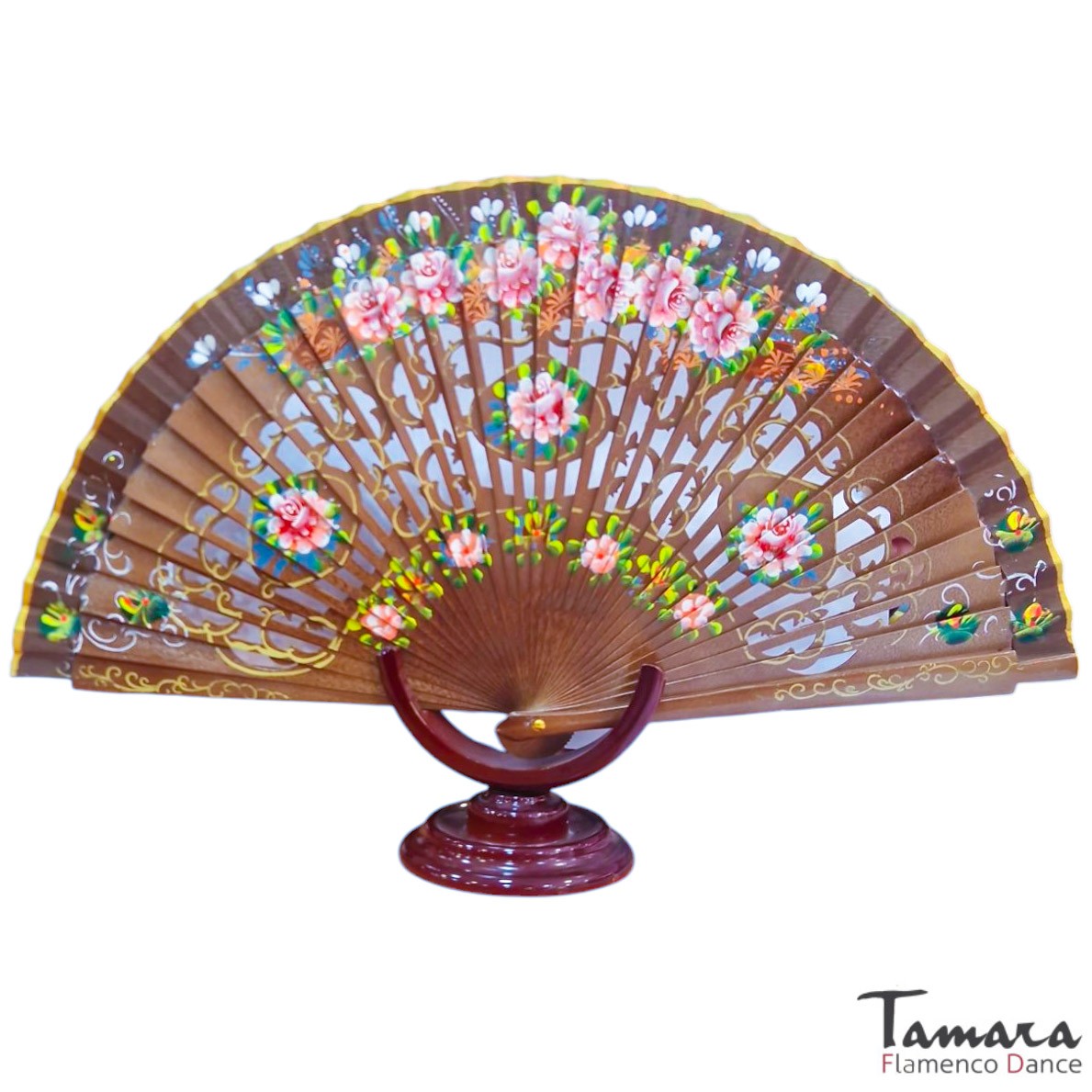 Abanico español pintado (23 cm) - Diseño 3 Rojo