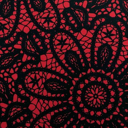 Vestido Sacromonte - Punto elástico Estampado rojo